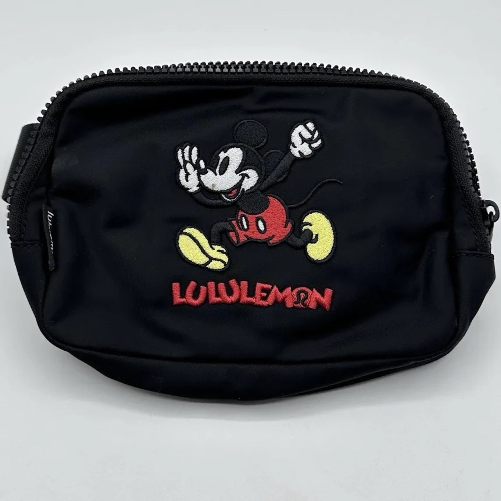 Lululemon Black Belt Bag with Mickey Embroidery